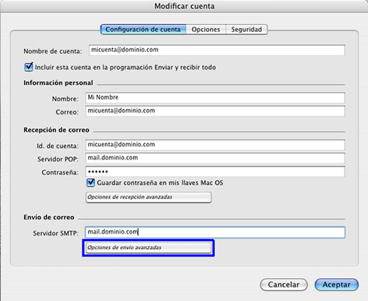 Configuraci&oacute;n de cuenta